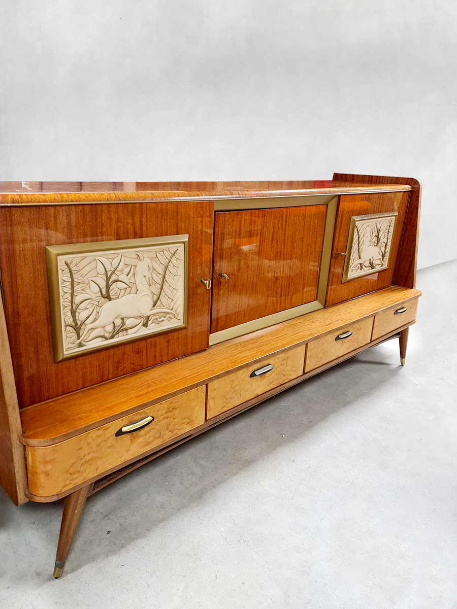 In detail Gedeeltelijk Atlantische Oceaan Midcentury design sixties cabinet sideboard dressoir wandkast 'Nature' |  Bestwelhip