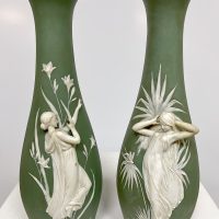 Vintage Bisque Porcelain vases 'Wedgwood Jasperware'