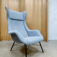 Vintage design wingback chair lounge fauteuil Miroslav Navratil