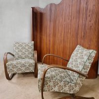 Vintage Czech design Halabala armchairs lounge fauteuils H-269 Jindrich Halabala