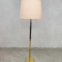 Vintage 70's brass plated floor lamp vloerlamp art deco style hollywood regency 1