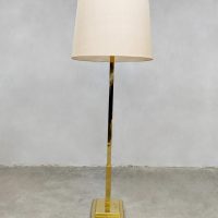 Vintage 70's brass plated floor lamp vloerlamp art deco style hollywood regency 1