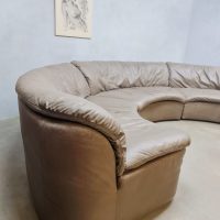 Vintage circular modular leather sofa modulaire ronde lounge bank