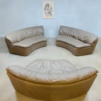 Vintage circular modular leather sofa
