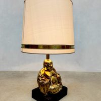 Vintage eclectic brass Buddha table lamp Budda tafellamp