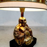 Vintage golden Buddha lamp seventies design zenn sculpture light tafellamp _5