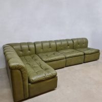 Vintage leather modular sofa modulaire elementen bank 'Green spirit'