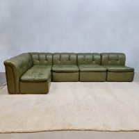Vintage leather modular sofa 'Green spirit'