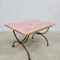 Antique marble side table marmeren vintage bijzettafel 'Pink tones'