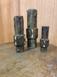 Vintage Brutalist design slate stone coffee table