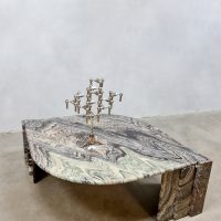 Midcentury design marble coffee table vintage Roche Bobois