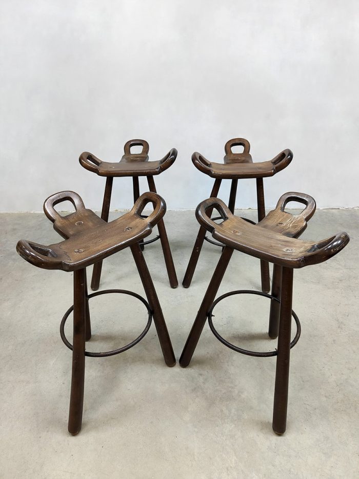 Midcentury brutalist Spanish barstools Marbella vintage Spaanse