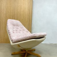 Vintage Danish design swivel chair pink fauteuil roze Bruno Madsen 5