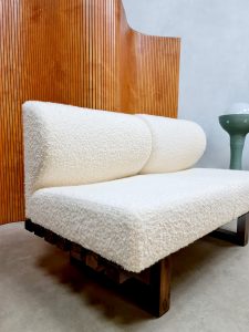 Midcentury modern sofa 'Wabi Sabi Minimalism' vintage latten bank