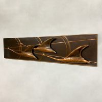 Vintage hammered copper wall art 'Birds in flight'