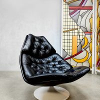 Vintage Artifort F588 swivel chair fauteuil F588 & ottoman G. Harcourt 1970s