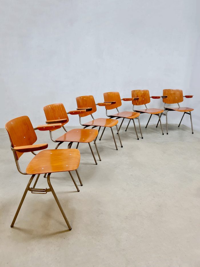 Vintage stackable chairs stoelen Kho Liang Ie voor CAR Katwijk 50's