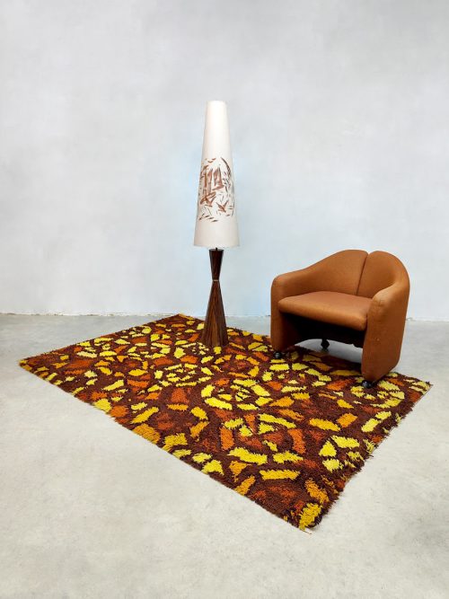 Vintage Swedish design rug carpet tapijt vloerkleed 'brigth colours'