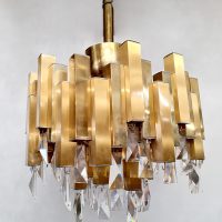 Vintage brass chandelier hanglamp lamp Lumica 'pure luxury'