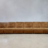 Vintage brown modular sofa modulaire elementen lounge bank 70s vibes