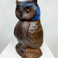 Brown vintage ceramic owl keramieken uil '70s 'collectable'