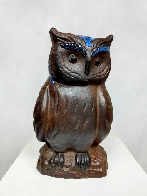 Brown vintage ceramic owl '70s 'collectable'