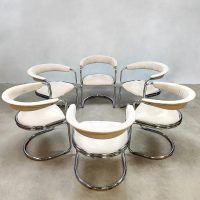 Seventies design chrome tubular dining chairs buisframe eetkamerstoelen