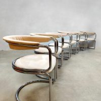 Vintage chrome tubular dining chairs buisframe eetkamerstoelen