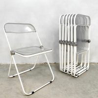 Italian vintage design folding chairs dining table klapstoelen tafel Plia Giancarlo Piretti Castelli