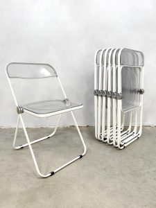 Italian vintage design folding chairs dining table klapstoelen tafel Plia Giancarlo Piretti Castelli