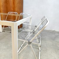 Italian design folding chairs dining table klapstoelen tafel Plia Giancarlo Piretti Castelli