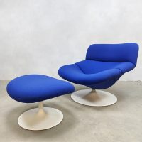 Vintage design swivel chair F518 & hocker Geoffrey Harcourt Artifort