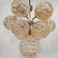 Vintage globes brass chandelier bol hanglamp Sputnik 1960s