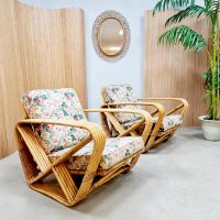 Vintage rattan bamboo lounge set bamboe fauteuils 'Bohemian summer'