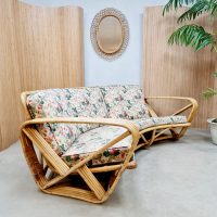 Vintage rattan bamboo lounge set bamboe fauteuils 'Bohemian summer'