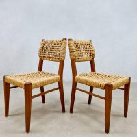 Vintage woven rope dining chairs touwstoelen Adrien Audoux & Frida Minet