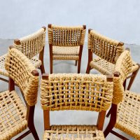 Vintage woven rope dining chairs touwstoelen Adrien Audoux & Frida Minet