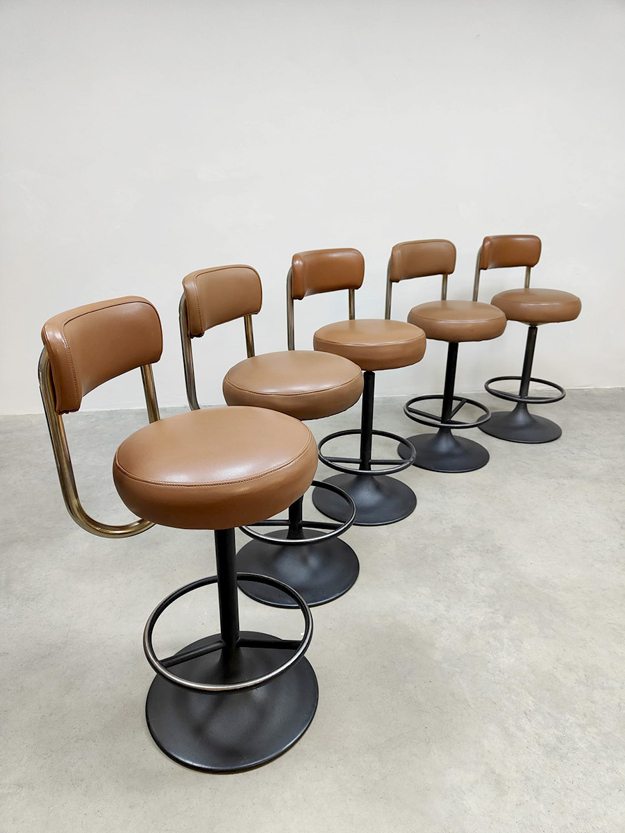 Vintage design Swedish bar stools barkrukken Borje Johanson 65 cm