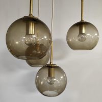 Vintage cascade pendant lamp glass globes hanglamp glazen bollen 1970's
