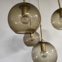 Vintage 70's cascade pendant 'brass globes' hanging lamp