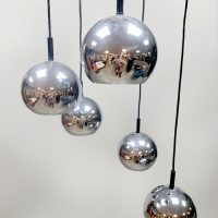 Vintage chrome cascade pendant '70's silver globes' hanglamp