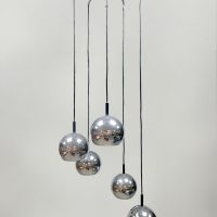 1970 space age silver globes pendant cascade hanglamp luster