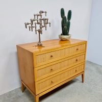 Vintage design rattan webbing chest of drawers'Natural elements' rotan ladenkast
