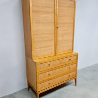 Midcentury design rattan cane cabinet wandkast riet