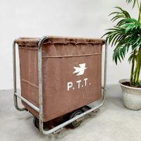 Vintage Industrial post cart industriële 'PTT Post' postkar
