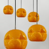 Vintage orange Murano glass pendant hanglamp Peill &Putzler