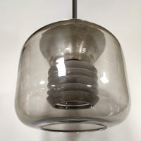 Space age design pendant lamp smoked glass hanglamp ERCO 1960's
