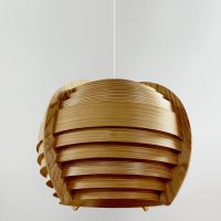Midcentury modern Swedish wooden pendant lamp hanglamp Hans Agne Jakobsson 1960