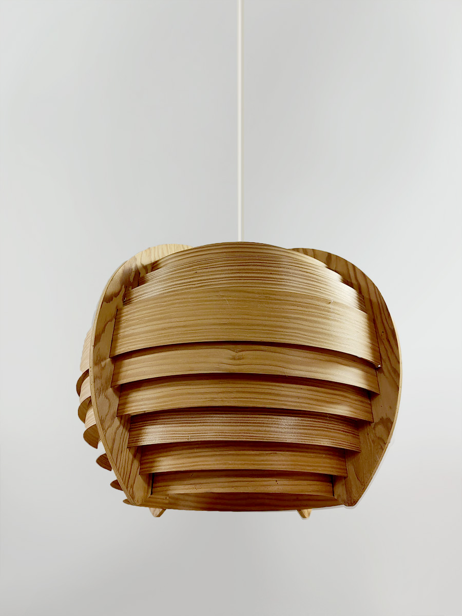 Midcentury modern Swedish wooden pendant lamp hanglamp Hans Agne Jakobsson 1960