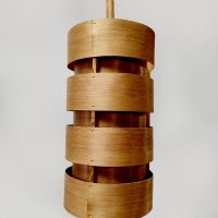 Vintage pine veneer pendant lamp houten hanglamp Hans-Agne Jakobsson